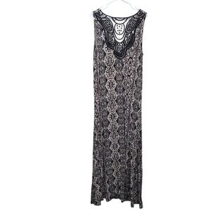 Addition Elle Black and White Embroidered Maxi Dress With Tie Front Size 1X